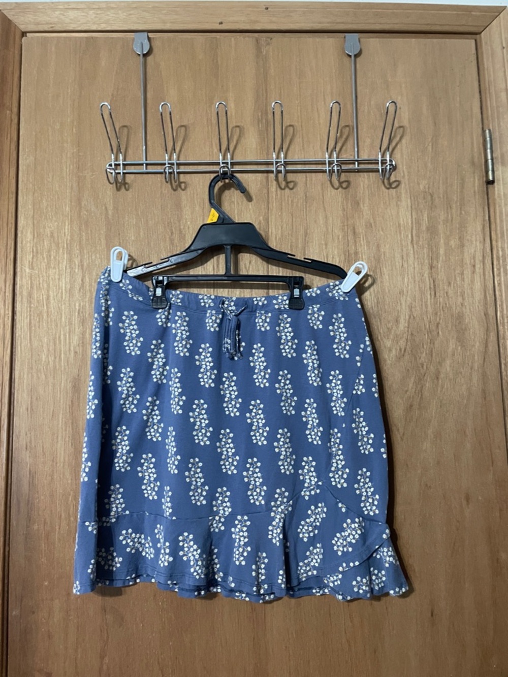 Patagonia Blue Floral Ruffle-Hem Skirt